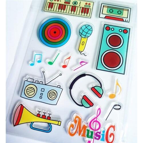 11*16cm music sound Transparent Clear Stamps / Silicone Seals Roller Stamp for DIY scrapbooking photo album/Card Making