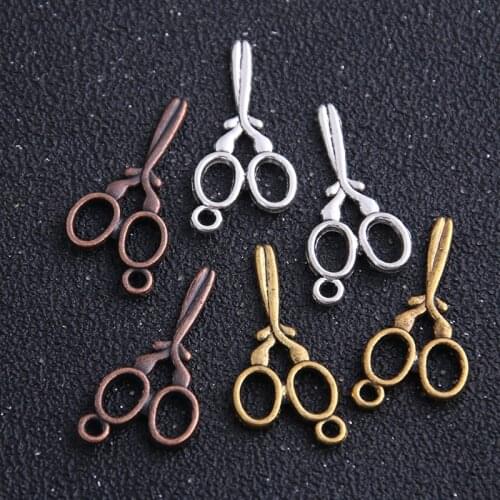 16pcs 15*30mm Antique Metal Alloy Small Scissors Charm Jewelry Pendants Charms
