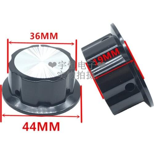 2 Pieces Bakelite Lock Screw Knob Diameter 44MM Height 19MM Switch Encoder Knob Cap Inner hole 6MM