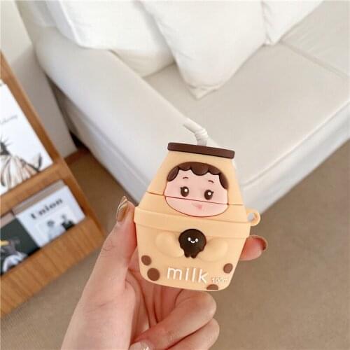 Milk Baby 3D Case For AirPods 1 2 Pro Cartoon Drink Soft Silicone Wireless Bluetooth Earphone Protection Coque For Airpods Funda