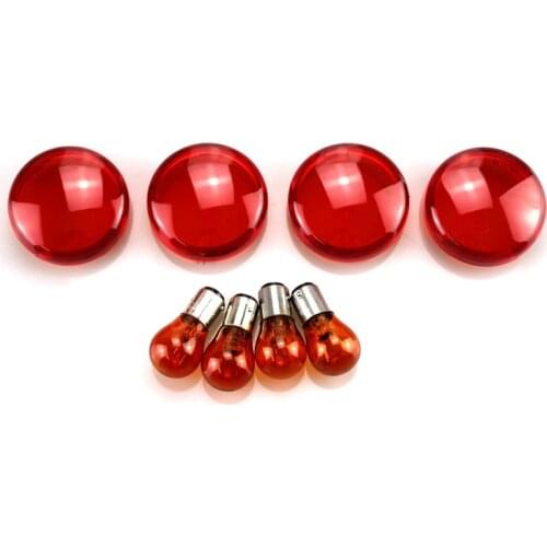 4pcs Motorcycle Turn Signal light Lens Cover Light Blub For Harley Sportsters 2002-Up Softail Dyna 2008-UP