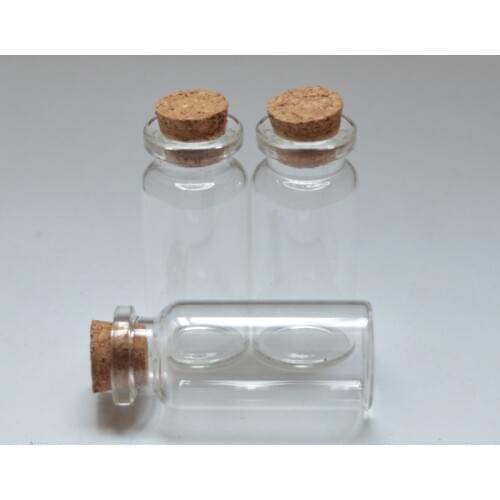 5pcs 10ml Wishing Glass Bottle with Cork Stopper Empty 10ml Clear Glass Vials Display Bottle Free Shipping
