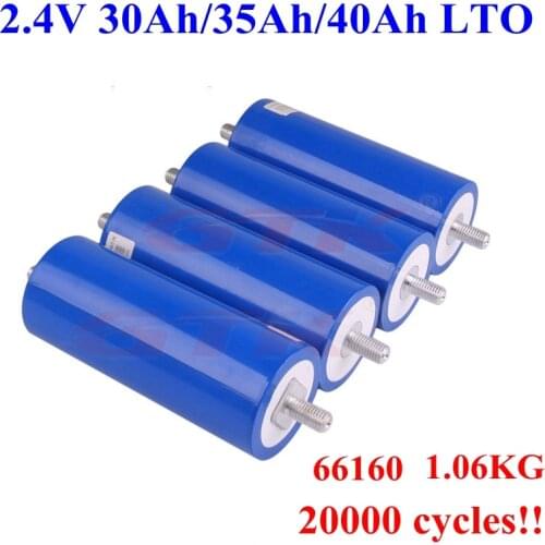 6pcs 66160 LTO 2.3v 30ah 35ah 40ah lithium titanium oxide battery for 12V 24V Photovoltaic power system battery pack