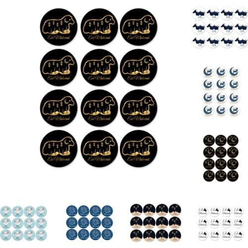 60pcs/lot Eid Ramadan Kareem Decor Ramadan Mubarak Packaging Stickers Muslim Islamic Kareem Happy Aid Ramadan Eid Home Decor