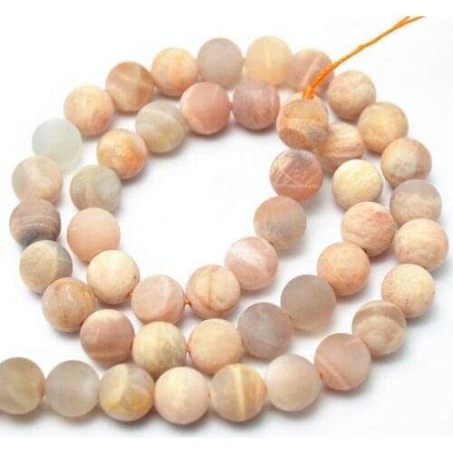 Matte Natural Sunstone Stone Round Loose Beads 6mm 8mm 10mm 12mm Jewelry Making Supplies