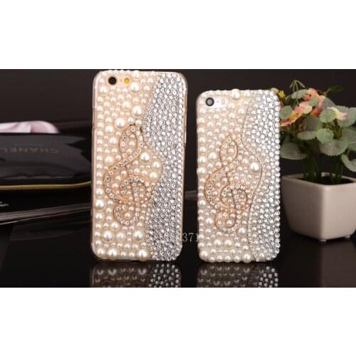 Fashion DIY Music Pearl Bling Crystal Case Cover For iPhone 12 Mini 11 Pro XS Max X XR 8 7 6 6S Plus SE Piano Diamond Funda