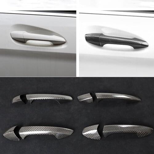 Real Carbon Car Side Door Handle Cover Trim Accessories For Mercedes Benz A B C E GLA GLK CLA CLS Class W204 W176 W246 W218 W212