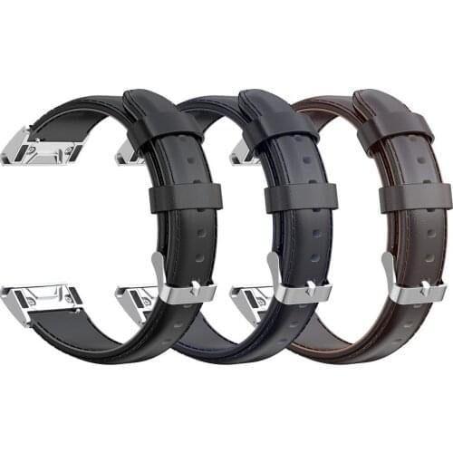Business Genuine Leather Watch Strap Wrist Band for Garmin Forerunner230 235 620 630 735/Fenix5 Forerunner945 935/Fenix3 Fenix5X