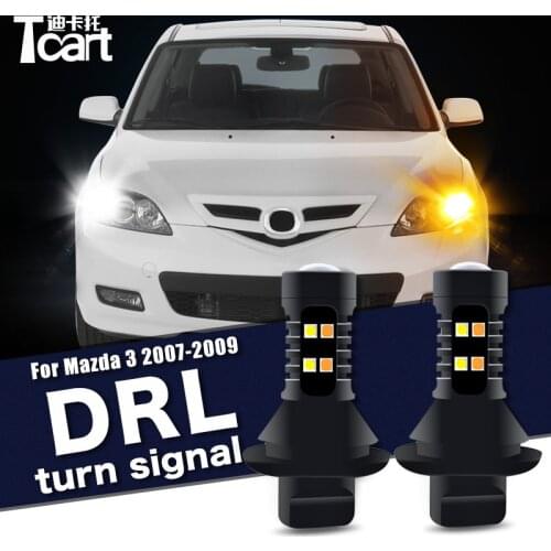 For Mazda 3 (BK) 2004 2005 2006 2007 2008 2009 Car accessories 2pcs Led Daytime Running Light turn drl 2in1