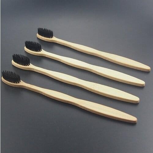 DR.PERFECT Environmentally bamboo toothbrush soft-bristle bamboo Black fibre wooden handle Black toothbrush silk 4pcs/lot