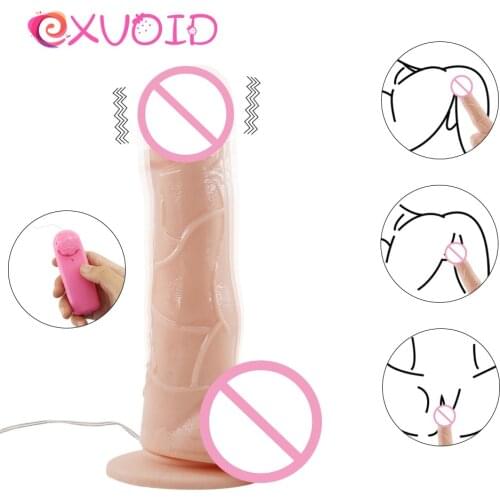 EXVOID Dildo Vibrator G-spot Prostate Massage Anal Beads Vibrator Sex Toys for Women Silicone Remote Control Adult Products