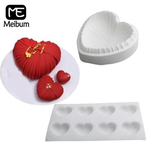 Meibum Valentines Day Heart-Shape Mousse Mould Silicone Cake Molds Carrot Chili Pastry Decorating Tool Dessert Baking Bakeware