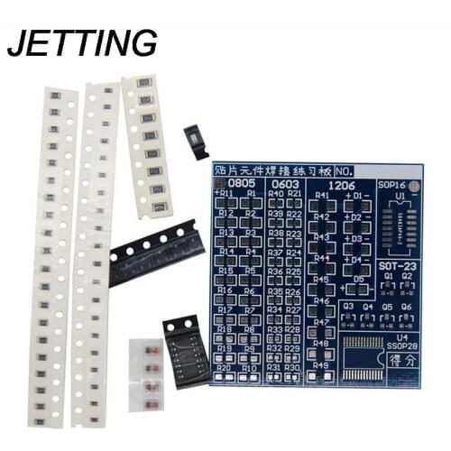 JETTING 1 Set SMT SMD Component Welding Practice Board Soldering DIY Kit Resitor Diode Transistor By Start Learning Electronic