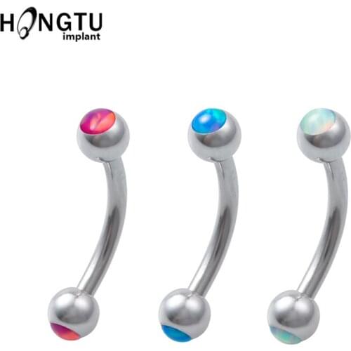 1PCS Opal Nose Ring Piercing Septum Sexy Women Accessories stainless Lip Nipple Eyebrow Rings Horseshoe Earrings Body Jewelry