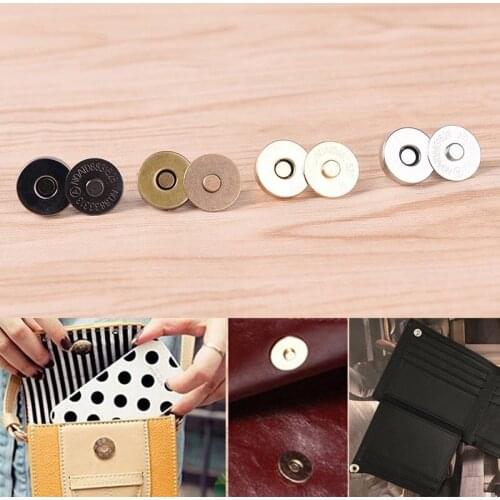 Round 14/18mm Plating Silver Case Magnet Buckle Leather Wallet Case Buckle Clothing Diy Accessories