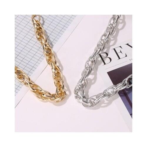 Hot new product personality simple metal thick chain necklace exaggerated punk style ladies necklace