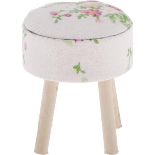 Miniature Stool Dinner Chair for 1:12 Dollhouse Living Room Decor Pretend Play Toy Accessories