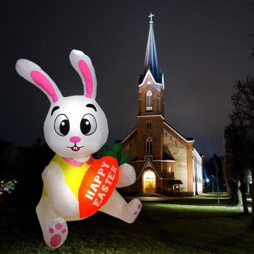 1.5 M Easter Bunny Decoration Model Built-In LED Inflatable Easter Outdoor Decoration For Home Yard Garden Lawn for Easter Decor