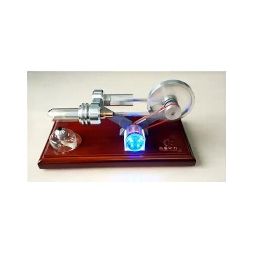 Exquisite Wood mini Stirling Engine Model stirling motor with LED Light birthday gift Toys early childhood educational toys
