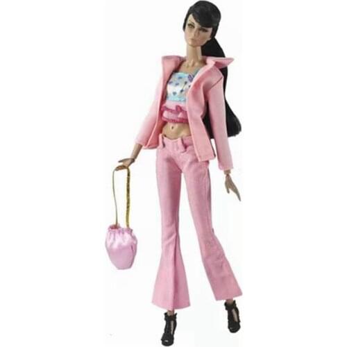 Fashion 1/6 BJD Pink Accessories for Barbie Doll Clothes Outfits Shirt Coat Jacket Top Pants Kids 11.5" Dollhouse DIY Toys Gifts