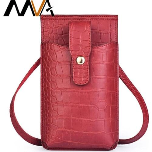 MVA Croco Design Women Wallet for Phone Luxury Wallets Cash and Cards Holders Red Cell Phone Bags for Women 3223