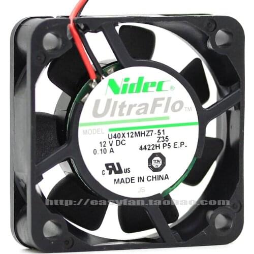 NEW NIDEC U40X12MHZ7-51 12V 0.10A 4CM 4010 2lines cooling fan