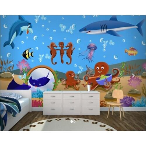 Custom papel de parede infantil, Under the Sea Childrens which Mural for children room living room TV wall vinyl papel DE parede