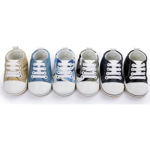 Casual Baby Boy Girl Cotton Soft Anti-Slip Shoes Newborn First Walkers Toddler Casual Canvas Crib Shoes Ins 2021