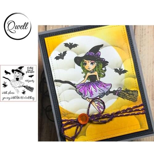 QWELL Girl Halloween Clear Stamps for Scrapbooking and Card Making Paper Craft Transparent Silicone 2019 New