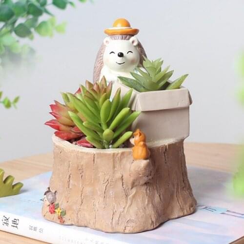 Succulent Plant Pot Creative Resin Fleshy Flower Planter Flowerpot Create Design Home Garden Bonsai Pots 2021