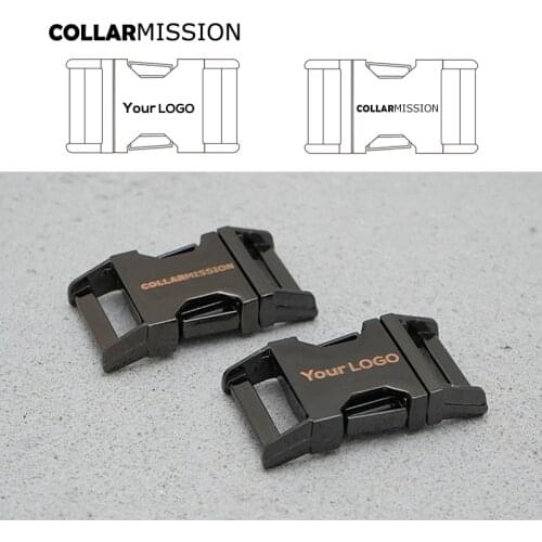 Retailing engraved gun black metal buckle for DIY dog collar parts 20mm,we provide laser engraving service customize LOGO CK20QH