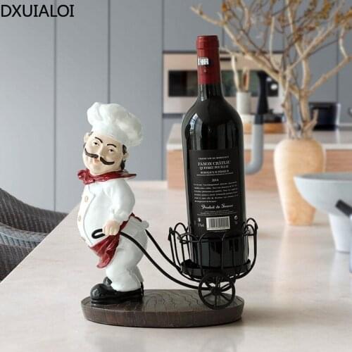 DXUIALOI modern minimalist creative chef wine rack wine barrel decoration housewarming gift home restaurant desktop decoration