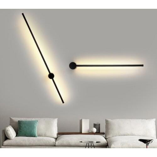 Modern LED Linear Wall lamp Bathroom Light Gold/Black Bedroom Washroom Wall Lights 0.6-1M Acrylic Mirror Light Indoor Lighting