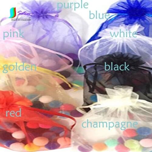 Fresh And Transparent Pearl Shampoo Skin Care Sample Small Jewelry Bag Solid Color Yarn Bag Size 10Pcs/lot Message Color S051M