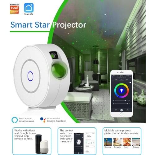 Tuya Smart Galaxy Projector Work With Alexa Google Home Colorful Starry Light Sky Galaxy LED Night Light For Kid Bedroom Lamp