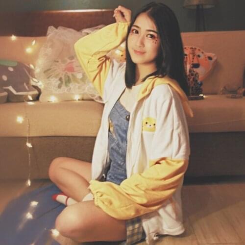 Spring Womens Pullover Cartoon Shiba Doge Jumper Soft sister Lovely Cute College Japanese Teens Girl Sweet Hoodies