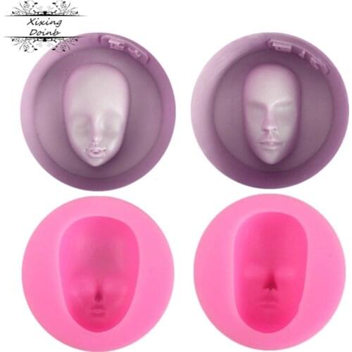 Xixing 2 piece / set 3D baby face cooking tools silicone mold cake chocolate candy jelly baking mold candy cake decorating tool