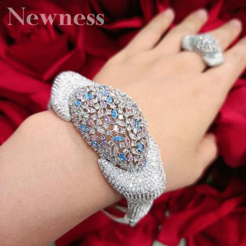Newness Luxury African Bangle Ring Sets Fashion Dubai Bridal Jewelry Sets For Women Wedding brincos para as mulheres