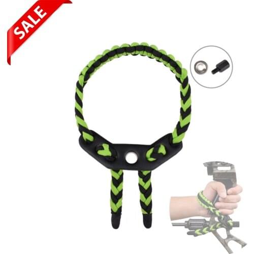1X Bow Wrist Sling Braided Archery Compound Bow Adjustable Durable Cord Rope Green Shooting Hunting Free Shipping Outdoor sport