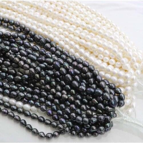 10 strands 11-12mm freshwater pearl black or white loose beads strings