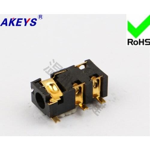 10 PCS PJ-327B power socket 3.5 headphone socket 5 foot socket 2 fixed foot 3.5MM socket base