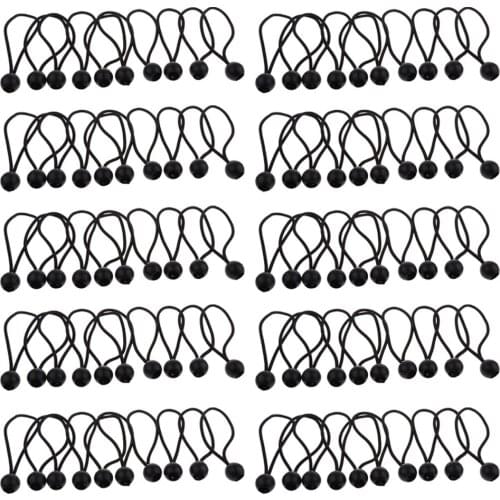 100pcs 162mm 5mm Heavy Duty Ball Bungee Cords Elastic Tie Ropes for Securing Canopy Tent Tarp Camping Accessories