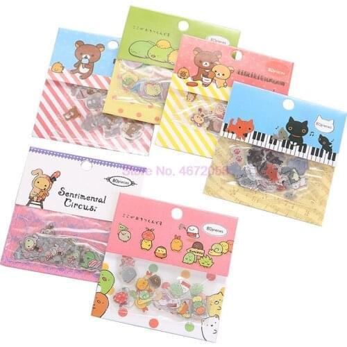 1000packs,80pcs/pack Cute Cat Mini PVC Sticker Cartoon Decoration DIY Ablum Diary Scrapbooking Label Sticker Stationery
