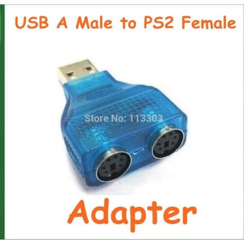 20pcs Converter USB Male to PS2 Female Y-Splitter Plug Adapter 1 Male to 2 PS2 Female Extension Connector for PC Keyboard Mouse