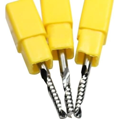 3pcs 3.175*15mm A Series One Flute Spiral Acrylic CUTTING End Milling Cutter Tungsten Cutting Tools HUHAO