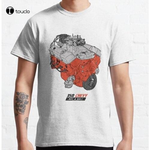 350 V8 Gm Muscle Car Engine V8 Engine Muscle Car Classic T-Shirt Cotton Tee Shirt
