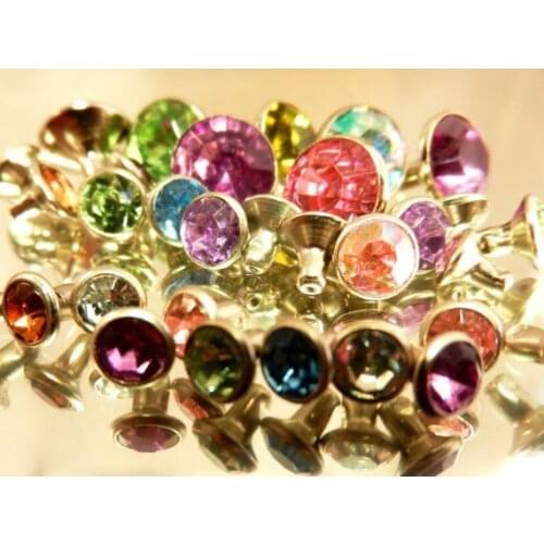 8mm rhinestone rivet for bag 1000Pcs/lot crystal rivets clothing accessories