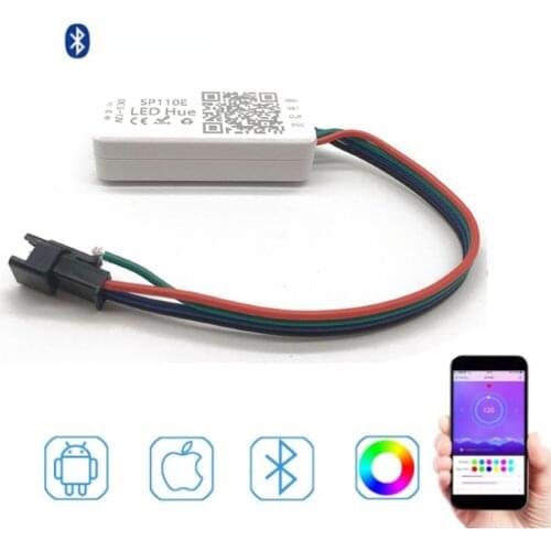 SP110E Bluetooth-compatible light Controller WS2811 WS2812B dimmer SK6812 RGB RGBW APA102 WS2801 pixels Led Strip IOS Android