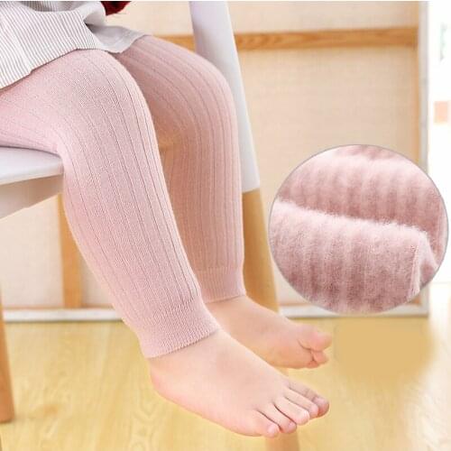 Kids Girl Winter Leggings Toddler Boy Thermal Terry Thick Warm Striped Velvet Pant Newborn Infant Cute Trousers Baby Accessories
