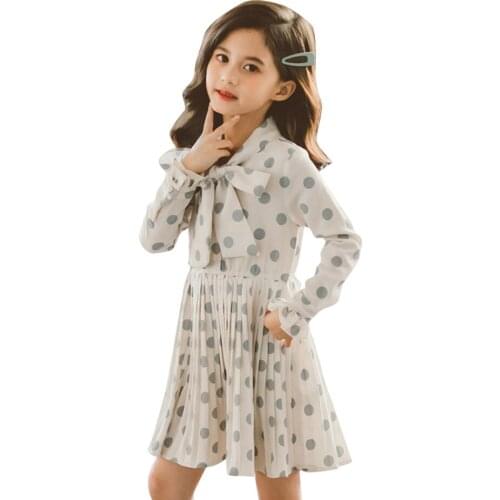 Kids Dresses For Girls Dot Pattern Girls Party Dress Kids Spring Autumn Dress For Children Casual Girls Clothes 6 8 10 12 14